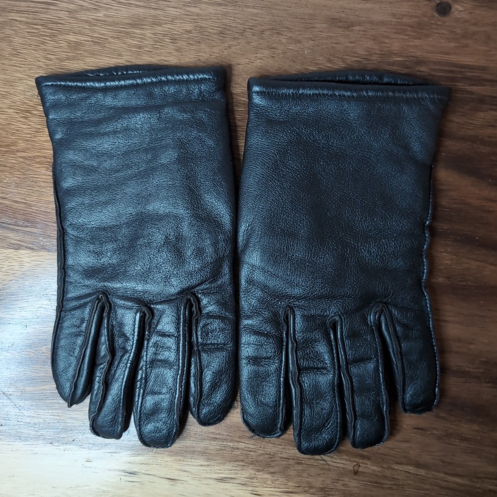 Mario Papa & Sons Black Leather Wool Lined Gloves Size Large 10 DLA100-81-C-3220